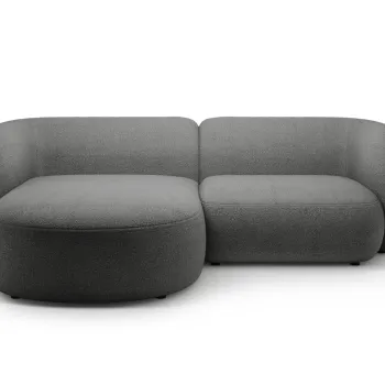 Coltar dreapta 2 locuri, Kate, Micadoni, 255x176x76 cm, tesatura boucle, gri inchis imagine