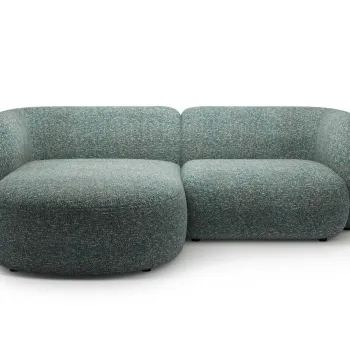 Coltar dreapta 2 locuri, Kate, Micadoni, 255x176x76 cm, tesatura structurata, albastru melanj imagine