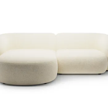 Coltar dreapta 2 locuri, Kate, Micadoni, 255x176x76 cm, tesatura structurata, bej deschis imagine