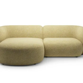 Coltar dreapta 2 locuri, Kate, Micadoni, 255x176x76 cm, tesatura structurata, galben melanj imagine