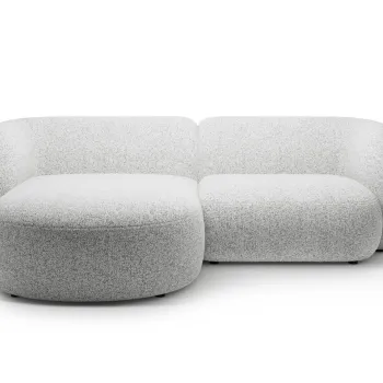 Coltar dreapta 2 locuri, Kate, Micadoni, 255x176x76 cm, tesatura structurata, gri deschis melanj imagine