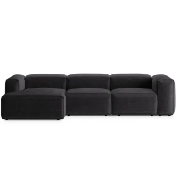 Coltar dreapta 3 locuri, Bergamo, Cosmopolitan Design, 304x152x70 cm, catifea chenille raiata, gri imagine