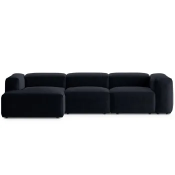 Coltar dreapta 3 locuri, Bergamo, Cosmopolitan Design, 304x152x70 cm, tesatura structurata, albastru navy imagine