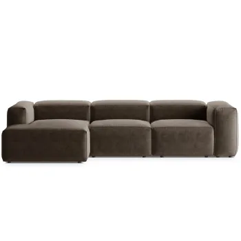 Coltar dreapta 3 locuri, Bergamo, Cosmopolitan Design, 304x152x70 cm, tesatura structurata, cappuccino imagine