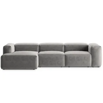 Coltar dreapta 3 locuri, Bergamo, Cosmopolitan Design, 304x152x70 cm, tesatura structurata, gri deschis imagine