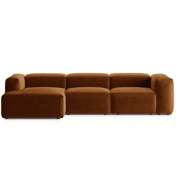 Coltar dreapta 3 locuri, Bergamo, Cosmopolitan Design, 304x152x70 cm, tesatura structurata, gri maro imagine