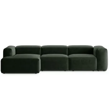 Coltar dreapta 3 locuri, Bergamo, Cosmopolitan Design, 304x152x70 cm, tesatura structurata, verde muschi imagine