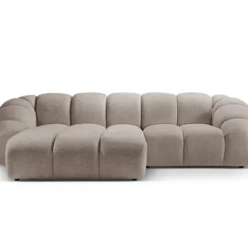 Coltar dreapta 3 locuri, Diana-192, Micadoni Home, 294x182x72 cm, catifea structurata, bej inchis imagine