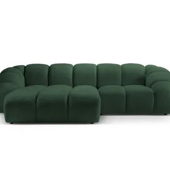Coltar dreapta 3 locuri, Diana-192, Micadoni Home, 294x182x72 cm, catifea structurata, verde imagine
