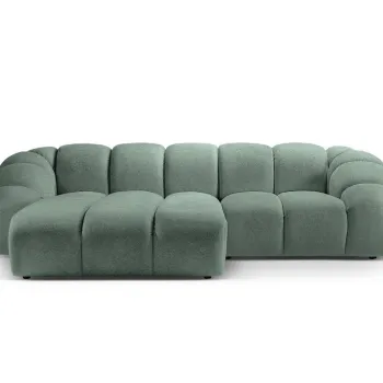 Coltar dreapta 3 locuri, Diana-192, Micadoni Home, 294x182x72 cm, catifea structurata, verde menta imagine