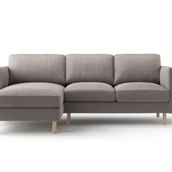 Coltar dreapta 3 locuri, Eden, Micadoni, 223x150x90 cm, catifea, gri beton imagine