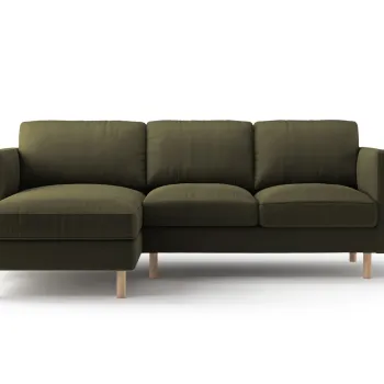 Coltar dreapta 3 locuri, Eden, Micadoni, 223x150x90 cm, catifea, verde muschi melanj imagine