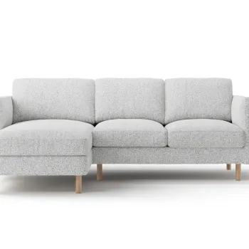 Coltar dreapta 3 locuri, Eden, Micadoni, 223x150x90 cm, tesatura structurata, gri deschis melanj imagine