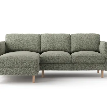 Coltar dreapta 3 locuri, Eden, Micadoni, 223x150x90 cm, tesatura structurata, verde muschi melanj imagine