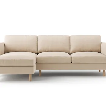 Coltar dreapta 3 locuri, Eden, Micadoni, 250x150x90 cm, catifea, bej nude imagine