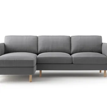 Coltar dreapta 3 locuri, Eden, Micadoni, 250x150x90 cm, catifea, gri imagine