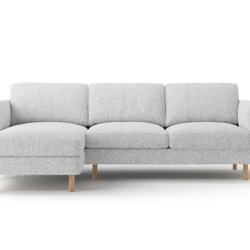 Coltar dreapta 3 locuri, Eden, Micadoni, 250x150x90 cm, tesatura structurata, gri deschis melanj imagine