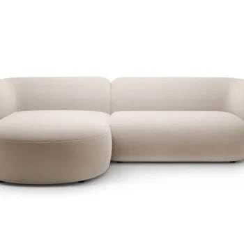 Coltar dreapta 3 locuri, Kate, Micadoni, 285x176x76 cm, catifea, bej imagine