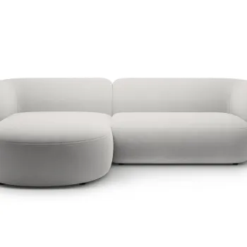 Coltar dreapta 3 locuri, Kate, Micadoni, 285x176x76 cm, catifea, gri deschis imagine