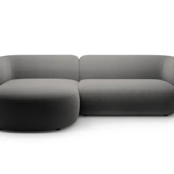 Coltar dreapta 3 locuri, Kate, Micadoni, 285x176x76 cm, catifea, gri inchis imagine