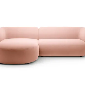 Coltar dreapta 3 locuri, Kate, Micadoni, 285x176x76 cm, catifea, roz imagine