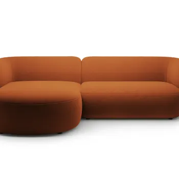 Coltar dreapta 3 locuri, Kate, Micadoni, 285x176x76 cm, catifea, teracota imagine