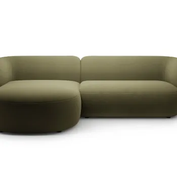 Coltar dreapta 3 locuri, Kate, Micadoni, 285x176x76 cm, catifea, verde imagine