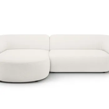 Coltar dreapta 3 locuri, Kate, Micadoni, 285x176x76 cm, tesatura boucle, alb imagine