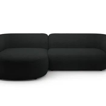 Coltar dreapta 3 locuri, Kate, Micadoni, 285x176x76 cm, tesatura boucle, negru imagine