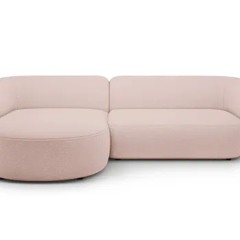 Coltar dreapta 3 locuri, Kate, Micadoni, 285x176x76 cm, tesatura boucle, roz pudra imagine