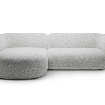 Coltar dreapta 3 locuri, Kate, Micadoni, 285x176x76 cm, tesatura structurata, gri deschis melanj imagine