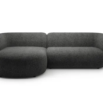 Coltar dreapta 3 locuri, Kate, Micadoni, 285x176x76 cm, tesatura structurata, gri inchis melanj imagine