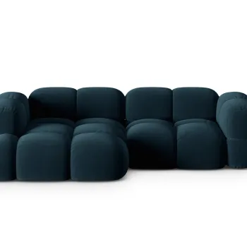 Coltar dreapta 3 locuri, Loretto, Cosmopolitan Design, 250x147x68 cm, catifea, albastru petrol inchis imagine