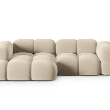 Coltar dreapta 3 locuri, Loretto, Cosmopolitan Design, 250x147x68 cm, catifea, bej deschis imagine