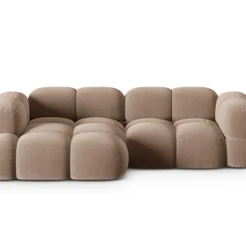 Coltar dreapta 3 locuri, Loretto, Cosmopolitan Design, 250x147x68 cm, catifea, bej inchis imagine