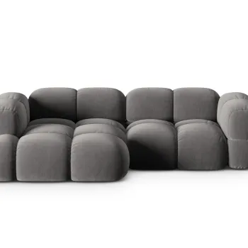 Coltar dreapta 3 locuri, Loretto, Cosmopolitan Design, 250x147x68 cm, catifea, gri imagine