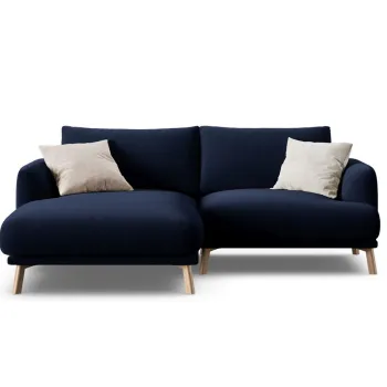 Coltar dreapta 3 locuri, Naomi, Micadoni Home, 200x170x75 cm, catifea, albastru regal imagine