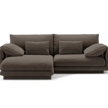 Coltar dreapta 3 locuri, Torino-184, Micadoni Home, 220x170x83 cm, catifea, gri ebony imagine