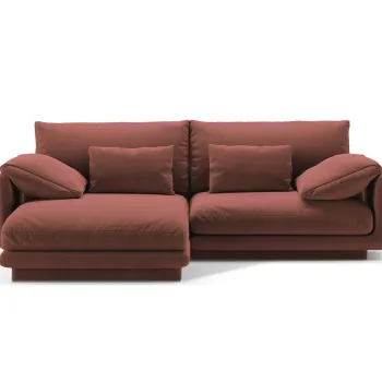 Coltar dreapta 3 locuri, Torino-184, Micadoni Home, 220x170x83 cm, catifea, maro cuoio imagine