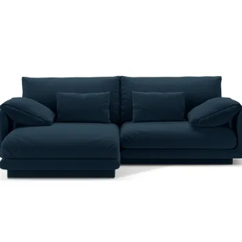 Coltar dreapta 3 locuri, Torino-211, Micadoni Home, 220x170x83 cm, tesatura structurata chenille, albastru navy imagine