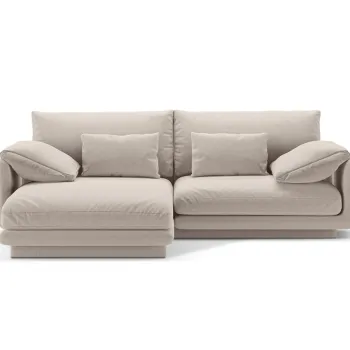 Coltar dreapta 3 locuri, Torino-211, Micadoni Home, 220x170x83 cm, tesatura structurata chenille, bej deschis imagine