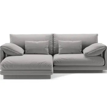 Coltar dreapta 3 locuri, Torino-211, Micadoni Home, 220x170x83 cm, tesatura structurata chenille, gri deschis imagine