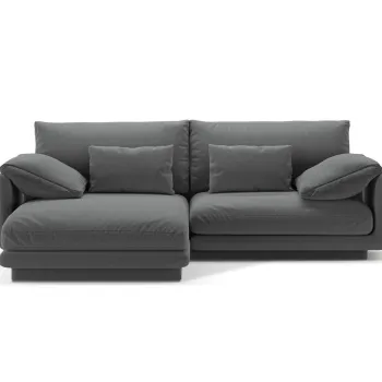 Coltar dreapta 3 locuri, Torino-211, Micadoni Home, 220x170x83 cm, tesatura structurata chenille, gri inchis imagine