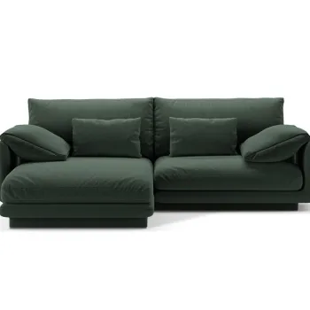 Coltar dreapta 3 locuri, Torino-211, Micadoni Home, 220x170x83 cm, tesatura structurata chenille, verde muschi imagine