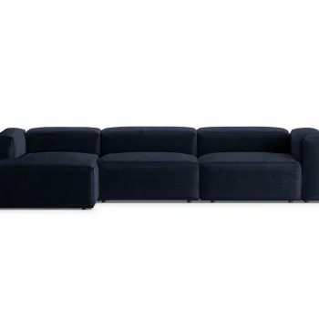 Coltar dreapta 4 locuri, Bergamo, Cosmopolitan Design, 344x152x70 cm, catifea chenille raiata, albastru navy imagine