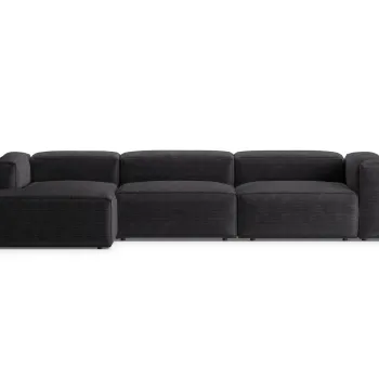 Coltar dreapta 4 locuri, Bergamo, Cosmopolitan Design, 344x152x70 cm, catifea chenille raiata, gri imagine