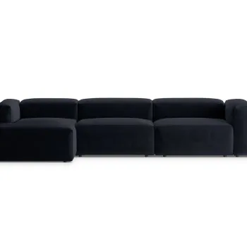 Coltar dreapta 4 locuri, Bergamo, Cosmopolitan Design, 344x152x70 cm, tesatura structurata, albastru navy imagine