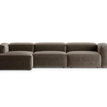 Coltar dreapta 4 locuri, Bergamo, Cosmopolitan Design, 344x152x70 cm, tesatura structurata, cappuccino imagine