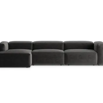 Coltar dreapta 4 locuri, Bergamo, Cosmopolitan Design, 344x152x70 cm, tesatura structurata, grafit imagine