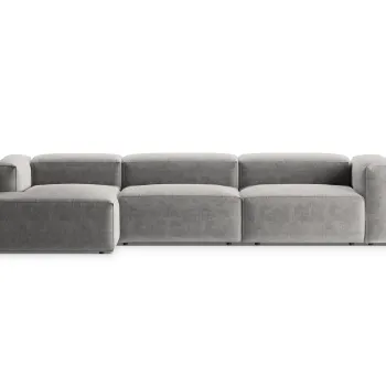 Coltar dreapta 4 locuri, Bergamo, Cosmopolitan Design, 344x152x70 cm, tesatura structurata, gri deschis imagine